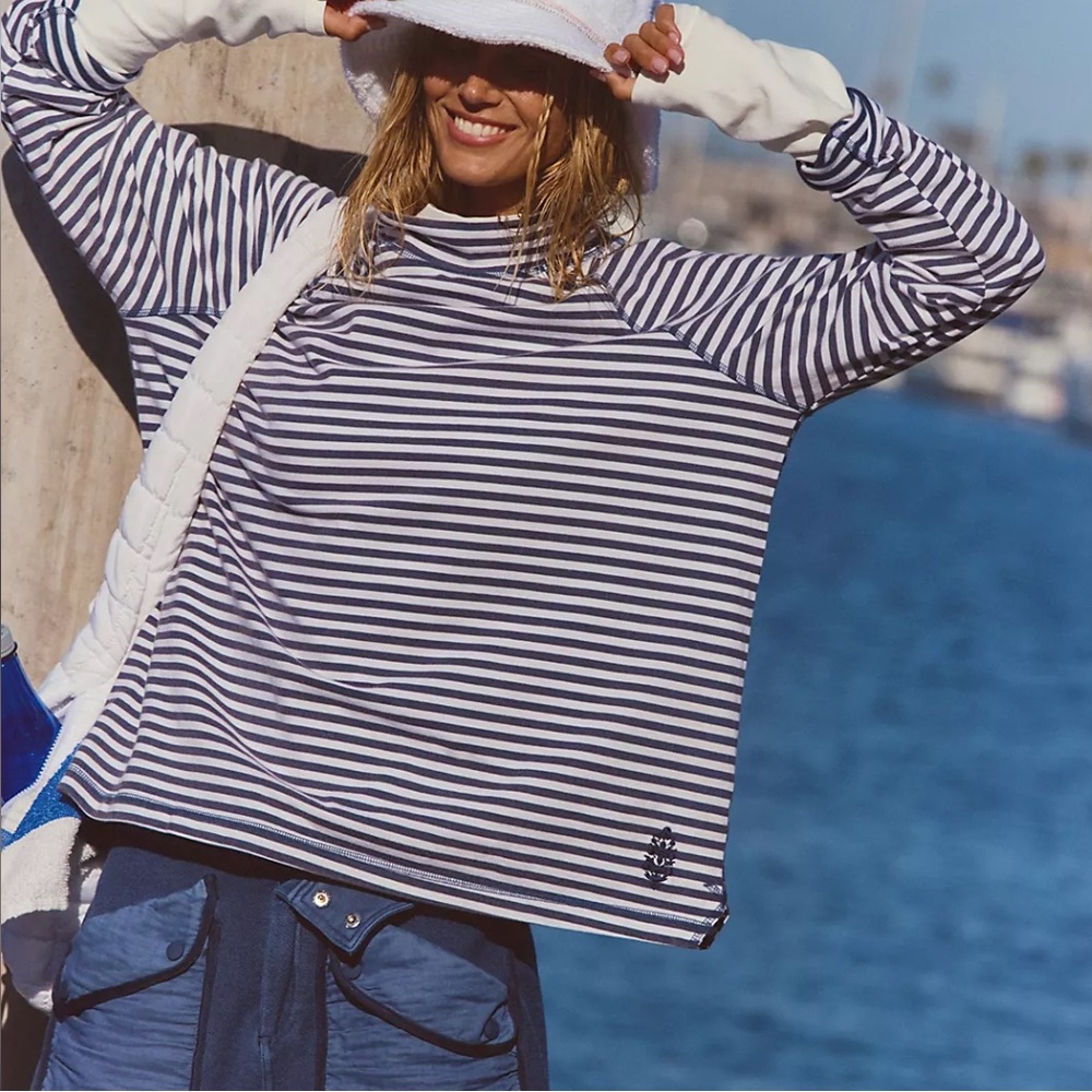 Free People restoration yarn dye stripe layer